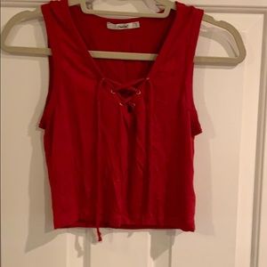 Red Crop top